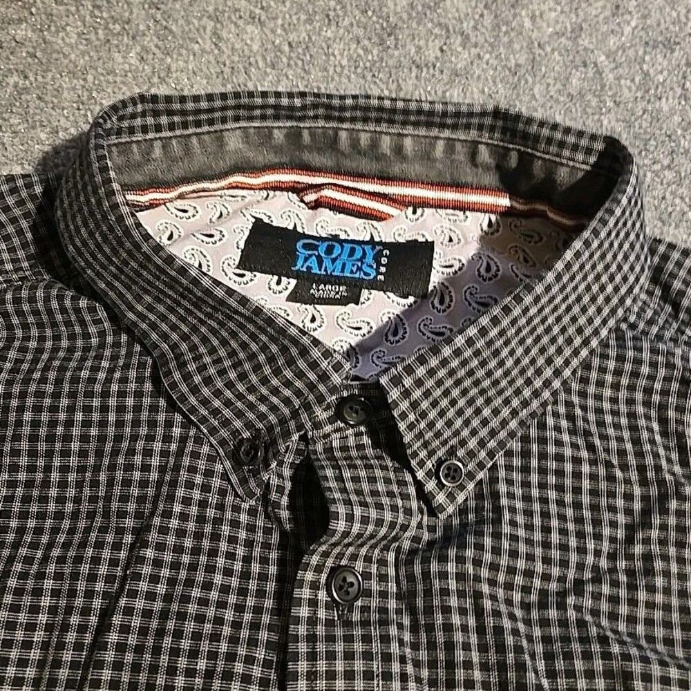 Cody James Core Shirt Mens Large Black Button Down Long Sleeve Pocket